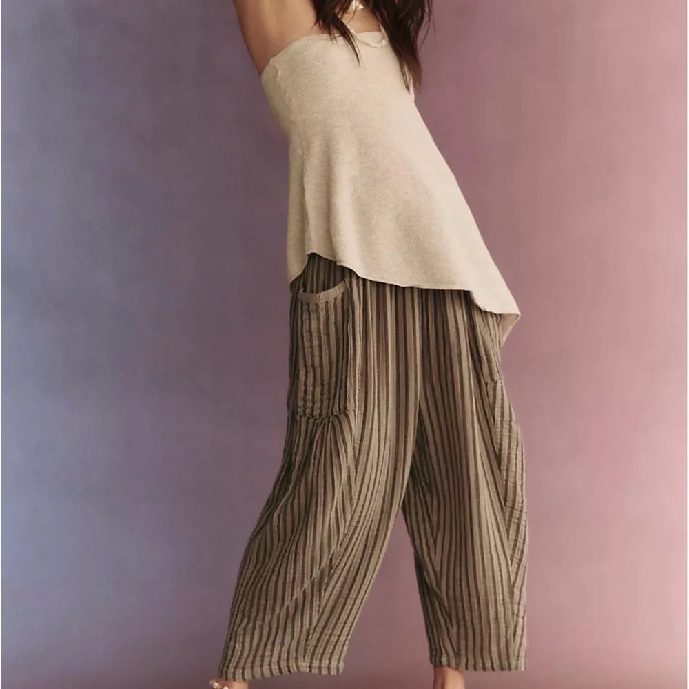 Free People Cream Knit One-Shoulder Top